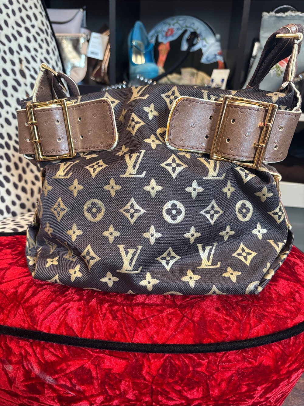 Louis Vuitton Monogram Canvas Mini Shoulder Bag in Brown and Gold